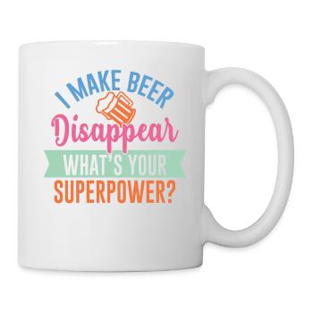 Je fais disparaître la bière - votre superpouvoir? - Mug blanc - blanc - Droite