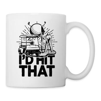 Ich würde diesen lustigen Golf-Retro-Golfer treffen - Tasse - Weiß - Rechts