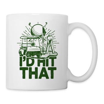Ich würde diesen lustigen Golf-Retro-Golfer treffen - Tasse - Weiß - Rechts