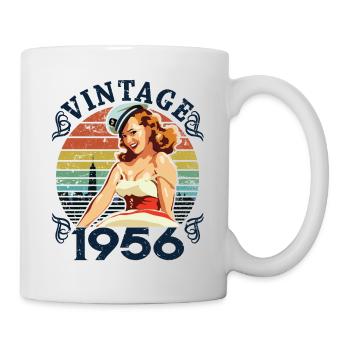 Retro Pin-up Girl Vintage 1956, 66 ans - Mug blanc - blanc - Droite