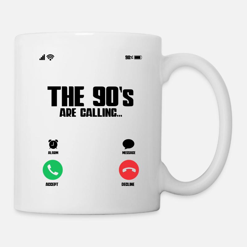 The 90s Are Calling 90er Jahre - Tasse - Weiß
