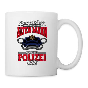 Polizist Polizei Rente Pension - Tasse - Weiß - Rechts