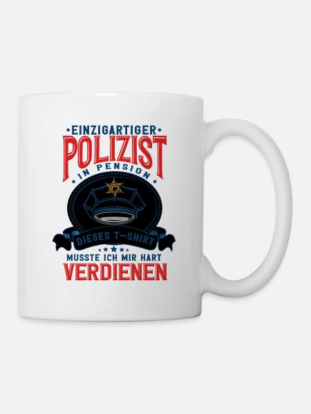 Polizist Polizei Rente Pension - Tasse - Weiß