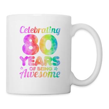 Idée du 80e anniversaire célébrant 80 ans d’existence - Mug blanc - blanc - Droite