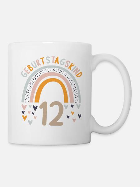 12 Jahre alt Rainbow Regenbogen 12. Geburtstag - Tasse - Weiß