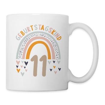 11 Jahre alt Rainbow Regenbogen 11. Geburtstag - Tasse - Weiß - Rechts