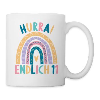 11 Jahre alt Rainbow Regenbogen 11. Geburtstag - Tasse - Weiß - Rechts