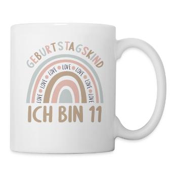 11 Jahre alt Rainbow Regenbogen 11. Geburtstag - Tasse - Weiß - Rechts