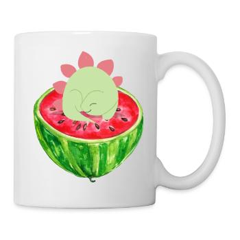 Süßer Dino auf Melone 💗 Design für die Familie - Tasse - Weiß - Rechts