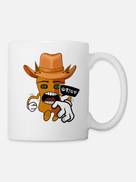 Verärgertes süßes Comic Monster - Tasse - Weiß