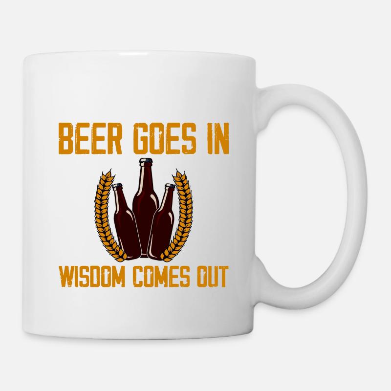 La bière entre, la sagesse sort 4 - Mug blanc - blanc