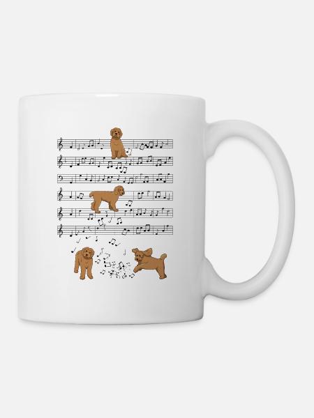 Labradoodle Hund Musik Noten Geschenk - Tasse - Weiß