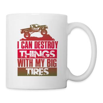 monster truck spruch - Tasse - Weiß - Rechts