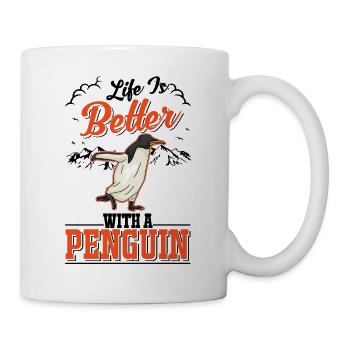 Life is better with a Penguin Pinguin - Tasse - Weiß - Rechts