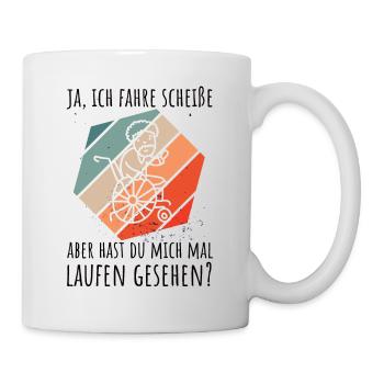 Rollstuhlfahrer Humor Spruch - Tasse - Weiß - Rechts