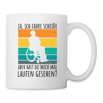 Rollstuhlfahrer Humor Spruch - Tasse - Weiß - Rechts