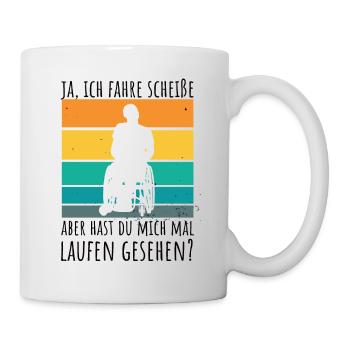 Rollstuhlfahrer Humor Spruch - Tasse - Weiß - Rechts