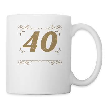 40 Jahre Gearbeitet Und Immer Noch Volle Power - Tasse - Weiß - Rechts