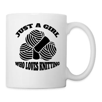 Knitting Seamstress Girl Sewing Gift Crochet - Mug - white - Right