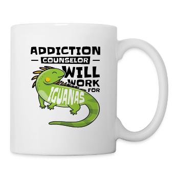 Leguan Eidechse Sucht Reptil Leguan Liebhaber - Tasse - Weiß - Rechts