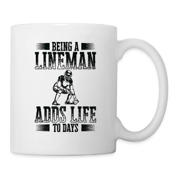 Football Lineman Leben Spieler Sport - Tasse - Weiß - Rechts