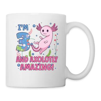 I'm 3 süßes Axolotl 3. Geburtstags Geschenk - Tasse - Weiß - Rechts