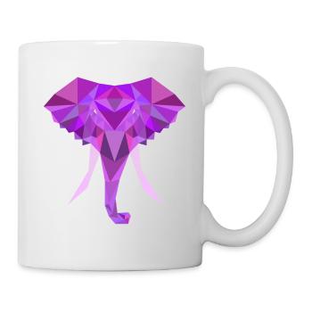 Elefant Low Poly Polygon - Tasse - Weiß - Rechts