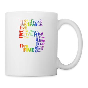 Five 5th Birthday | Coldorful Words Themed - Tasse - Weiß - Rechts