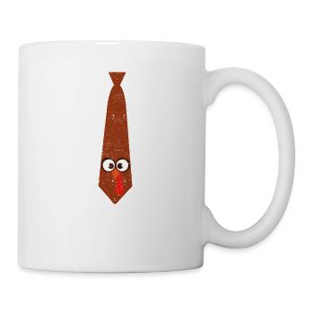 Türkei Krawatte Lustig Thanksgiving Truthähne - Tasse - Weiß - Rechts