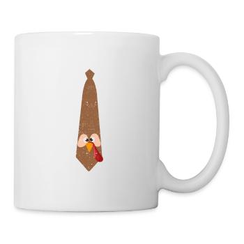 Türkei Krawatte Lustig Thanksgiving Truthähne - Tasse - Weiß - Rechts