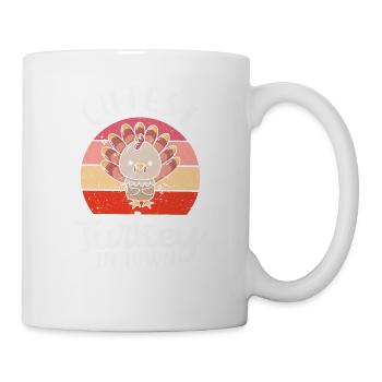 Drôle de dindes mignonnes de Thanksgiving - Mug blanc - blanc - Droite