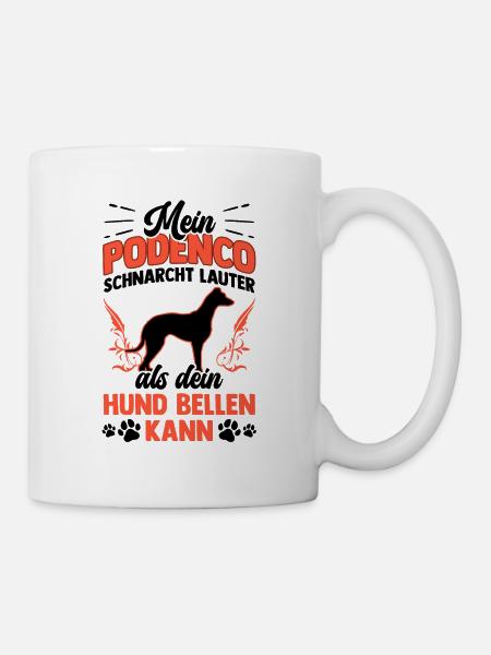 Podenco schnarcht lauter spanischer Podenco - Tasse - Weiß