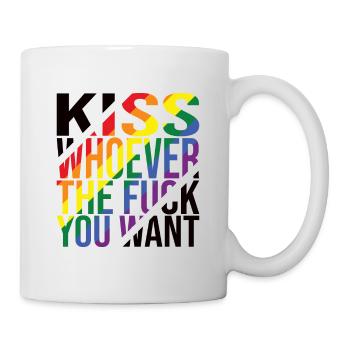 Kiss Whoever The Fuck You Want LGBTQ Pride - Mug - white - Right