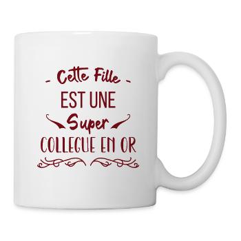 Cette fille est une super collègue en or0 - Mug blanc - blanc - Droite