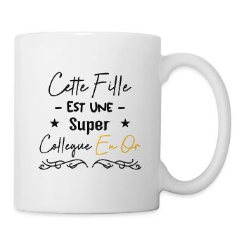 Cette fille est une super collègue en or0 - Mug blanc - blanc - Droite
