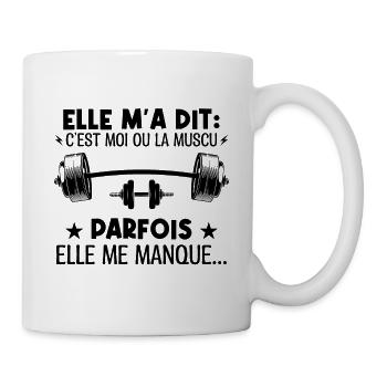 Musculation muscu cadeau drôle bodybuilding - Mug blanc - blanc - Droite