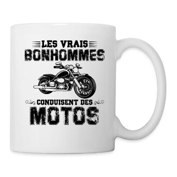 Les vrais bonhommes conduisent des motos - Mug blanc - blanc - Droite