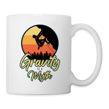 Gravity Is A Myth Rock Climbing Bouldering Climber - Mug - white - Right