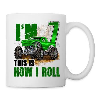 7th Birthday Monster Truck For Boys & Girls 7 Year - Mug - white - Right