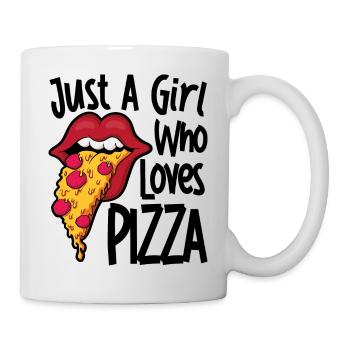 Nur ein Mädchen, das Pizza liebt Lustige Pizza - Tasse - Weiß - Rechts