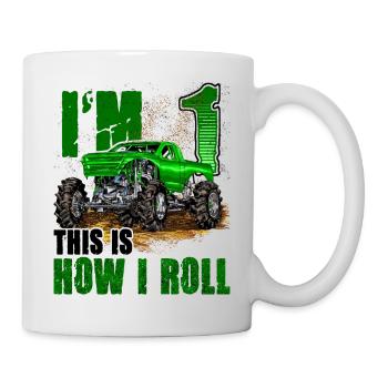 1st Birthday Monster Truck For Boys & Girls 1 Year - Mug - white - Right