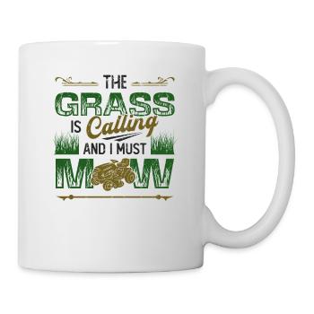 L’herbe appelle et je dois tondre la tonte de la pelouse - Mug blanc - blanc - Droite
