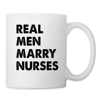 De vrais hommes épousent des infirmières infirmières Mari - Mug blanc - blanc - Droite