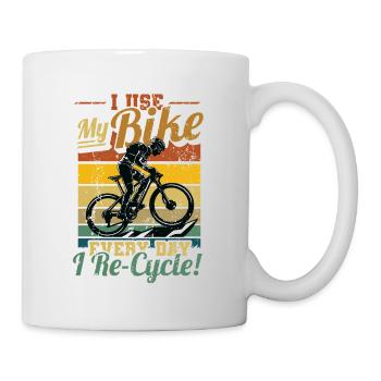 J’utilise mon vélo tous les jours où je fais du vélo, du vélo. - Mug blanc - blanc - Droite
