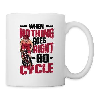When Nothing Goes Right, Go Cycle, Cycling. - Mug - white - Right