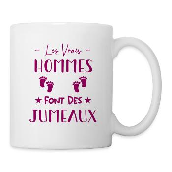 les vrais hommes font des jumeaux | cadeau - Mug blanc - blanc - Droite