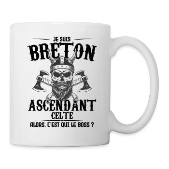 BRETON ascendant Breton la Bretagne !! - Mug blanc - blanc - Droite