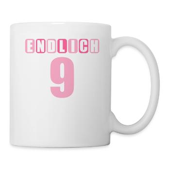 Endlich 9 Mama sagt hab nur 2 Fehler 9. Geburtstag - Tasse - Weiß - Rechts