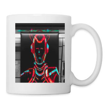 Futuristisches Cyborg in U-Bahn Station - Tasse - Weiß - Rechts