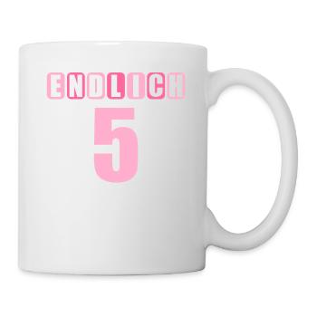 Endlich 5 Mama sagt hab nur 2 Fehler 5. Geburtstag - Tasse - Weiß - Rechts